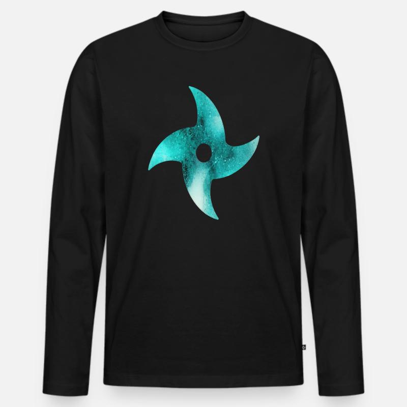 Ninja - Männer Premium Bio Langarmshirt - Schwarz