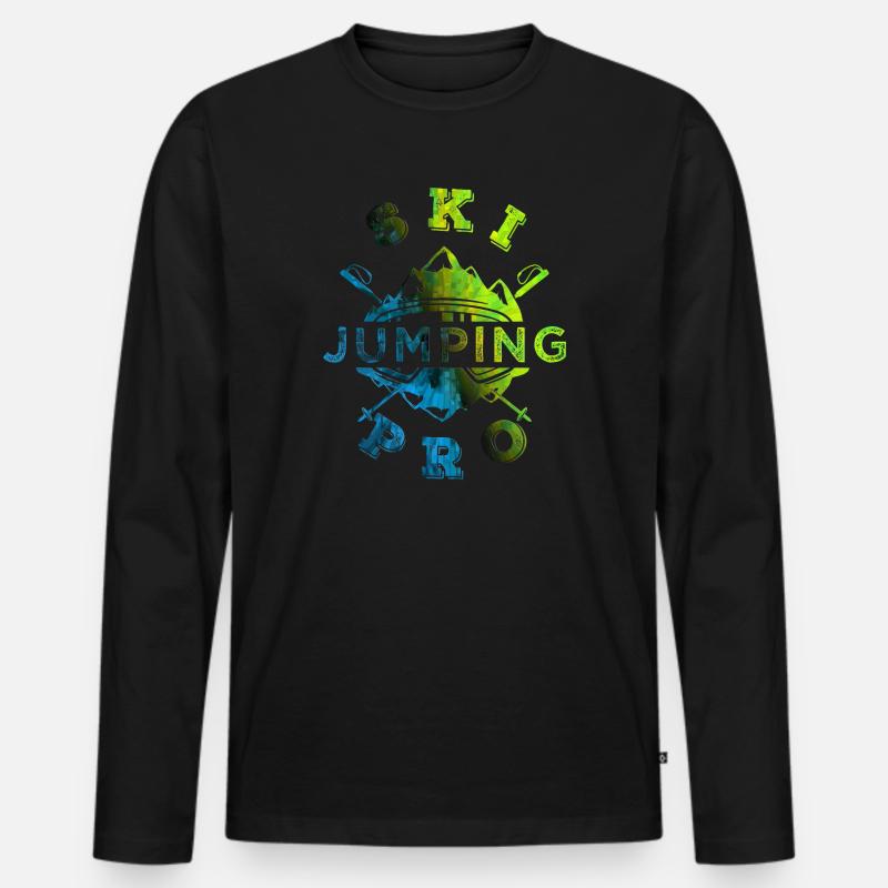 Skispringen - Männer Premium Bio Langarmshirt - Schwarz