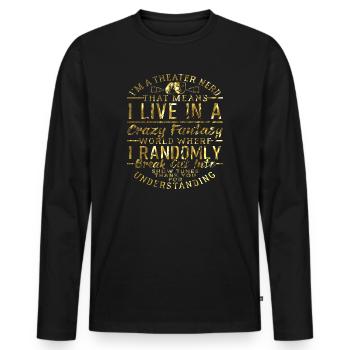 Theatre - Men's Premium Organic Long Sleeve Shirt - black - Front - Nico (187cm)