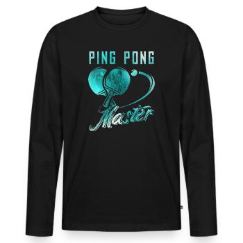 Tennis de table - T-shirt manches longues Premium bio Homme - noir - Devant - Nico (187cm)