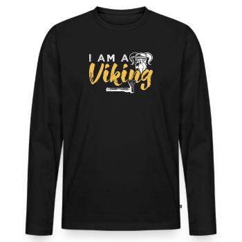 Viking - Men's Premium Organic Long Sleeve Shirt - black - Front - Nico (187cm)