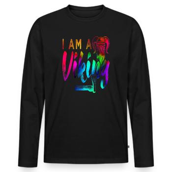 Vikings - T-shirt manches longues Premium bio Homme - noir - Devant - Nico (187cm)