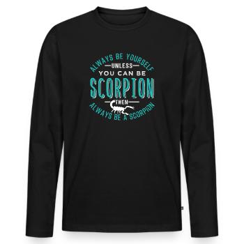 Scorpion - Men's Premium Organic Long Sleeve Shirt - black - Front - Nico (187cm)