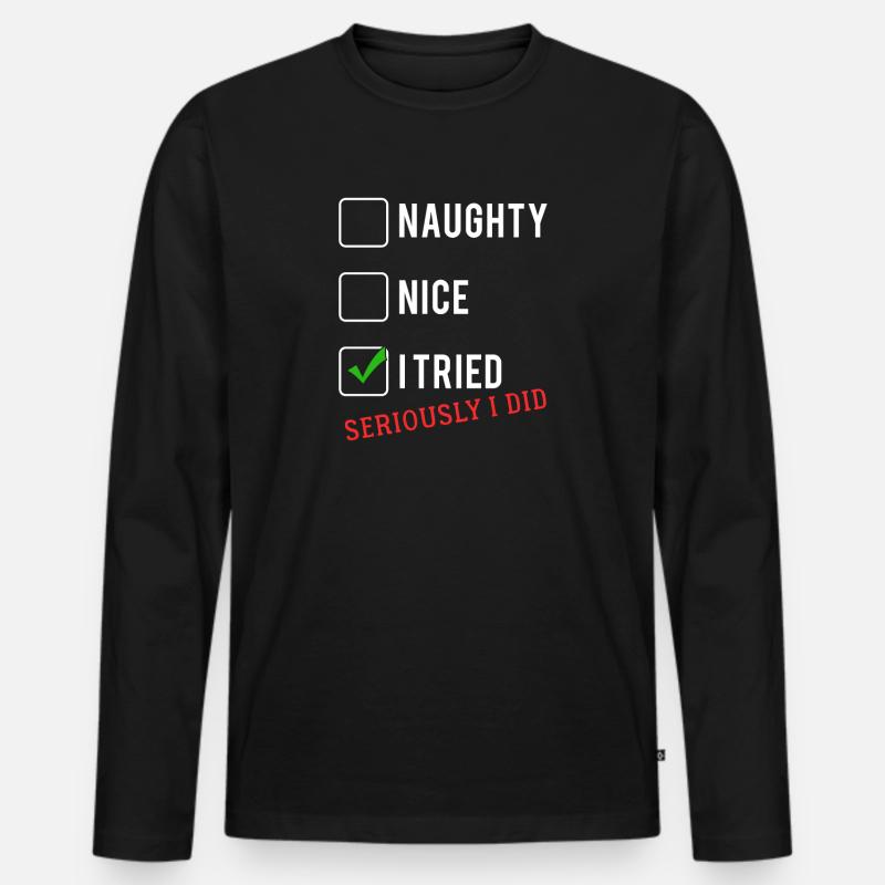 Weihnachten - Männer Premium Bio Langarmshirt - Schwarz