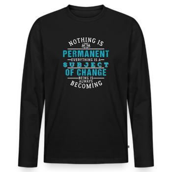 Bouddhisme - T-shirt manches longues Premium bio Homme - noir - Devant - Nico (187cm)