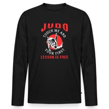 Judo - Männer Premium Bio Langarmshirt - Schwarz - Vorne - Nico (187cm)