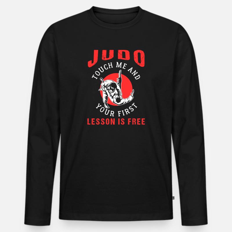 Judo - Männer Premium Bio Langarmshirt - Schwarz