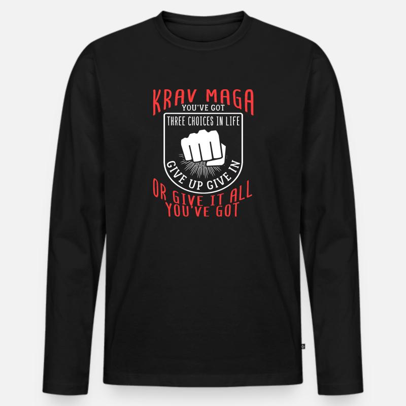 Krav Maga - Männer Premium Bio Langarmshirt - Schwarz