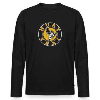 Muay Thai - Männer Premium Bio Langarmshirt - Schwarz - Vorne - Nico (187cm)