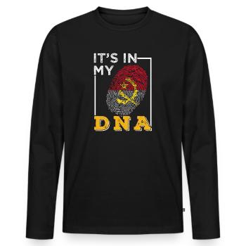 Angola - Men's Premium Organic Long Sleeve Shirt - black - Front - Nico (187cm)