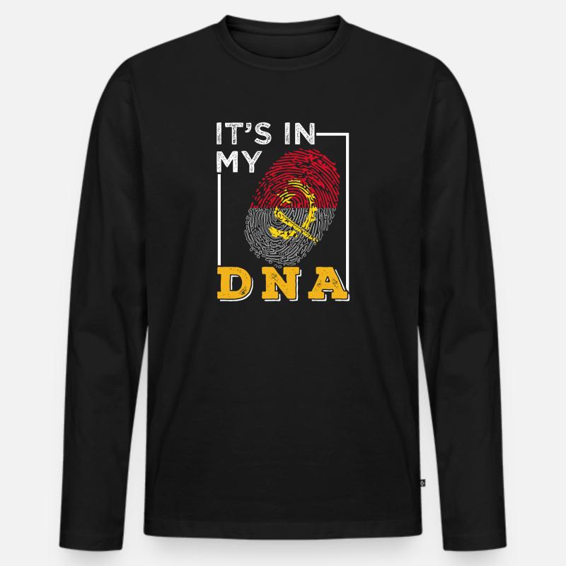 Angola - Männer Premium Bio Langarmshirt - Schwarz