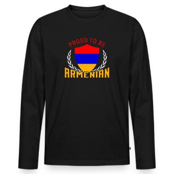 Armenia - Men's Premium Organic Long Sleeve Shirt - black - Front - Nico (187cm)