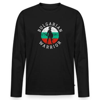 Bulgarie - T-shirt manches longues Premium bio Homme - noir - Devant - Nico (187cm)
