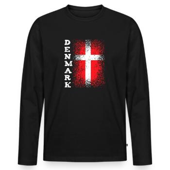 Danemark Pavillon - T-shirt manches longues Premium bio Homme - noir - Devant - Nico (187cm)
