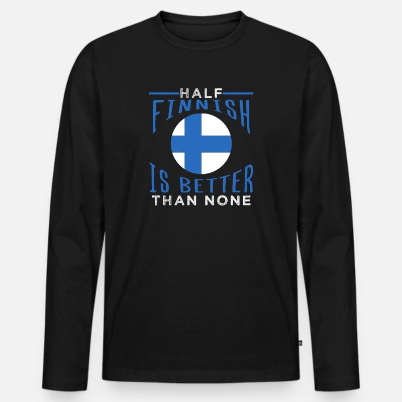 Finnland - Männer Premium Bio Langarmshirt - Schwarz