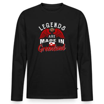 Greenland - Men's Premium Organic Long Sleeve Shirt - black - Front - Nico (187cm)