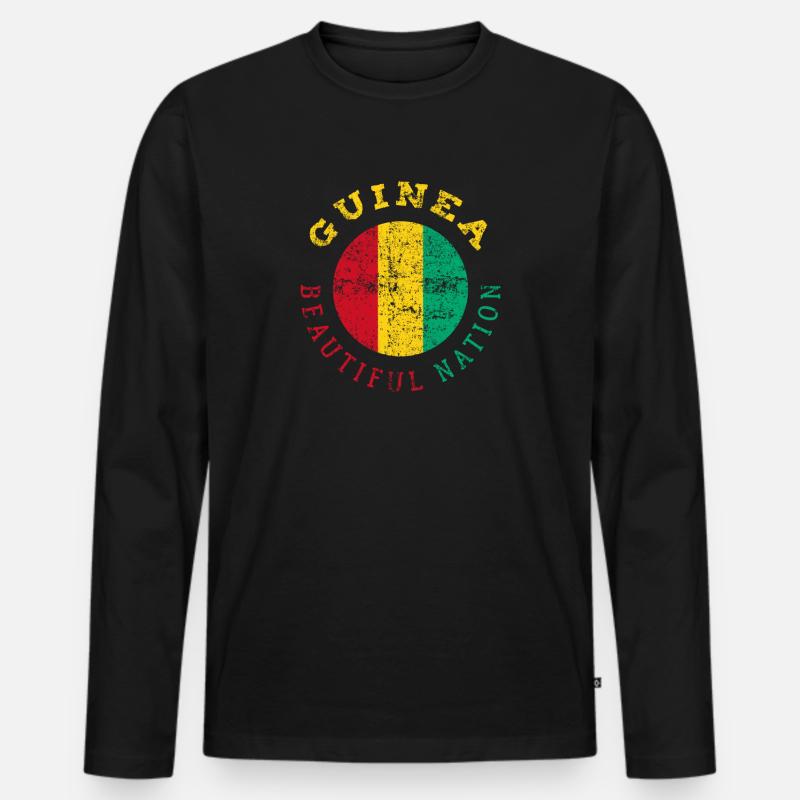 Guinea - Männer Premium Bio Langarmshirt - Schwarz