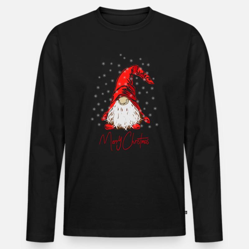 Weihnachten Xmas Elf Wichtel - Männer Premium Bio Langarmshirt - Schwarz