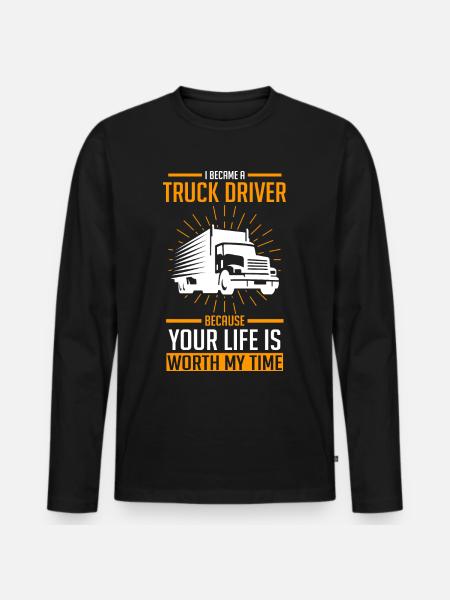 Truck driver courier gift - Men's Premium Organic Long Sleeve Shirt - black