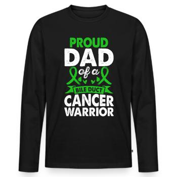 Father Of The Bile Duct Cancer Warrior Consciousness - Men's Premium Organic Long Sleeve Shirt - black - Front - Nico (187cm)