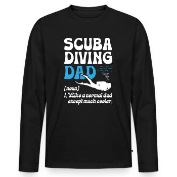 Scuba Diving Dad - Männer Premium Bio Langarmshirt - Schwarz - Vorne - Nico (187cm)