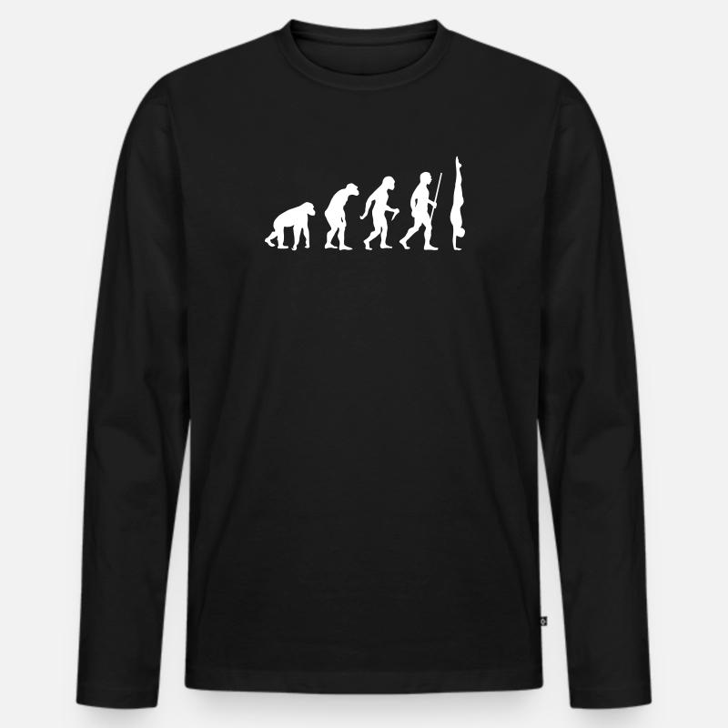 Evolution Handstand Akrobatik Gymnastik - Männer Premium Bio Langarmshirt - Schwarz