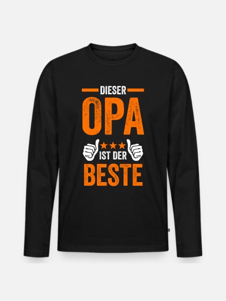 Bester Opa - Männer Premium Bio Langarmshirt - Schwarz