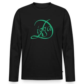 Digga - Männer Premium Bio Langarmshirt - Schwarz - Vorne - Nico (187cm)