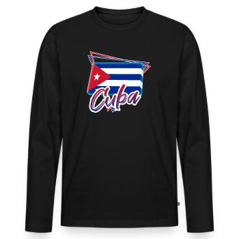 Cuba - T-shirt manches longues Premium bio Homme - noir - Devant - Nico (187cm)