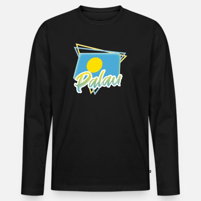Palau - Männer Premium Bio Langarmshirt - Schwarz