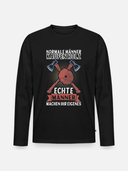 Holzfäller Forstarbeiter Waldarbeiter - Männer Premium Bio Langarmshirt - Schwarz