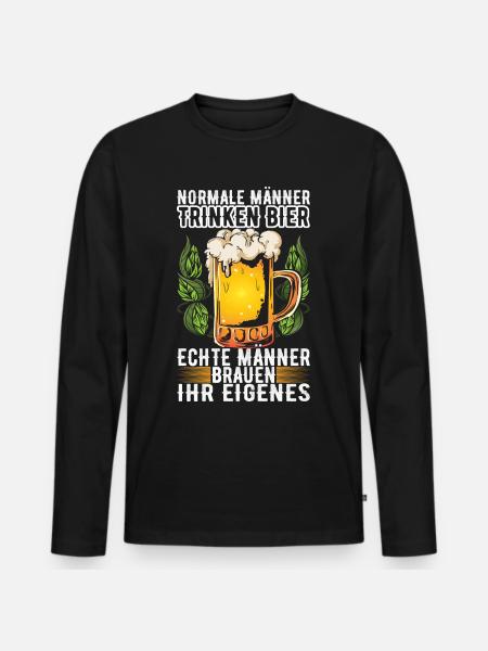Bierbrauen Bierbrauer - Männer Premium Bio Langarmshirt - Schwarz