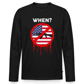 When? Gun Control Movement USA - Männer Premium Bio Langarmshirt - Schwarz - Vorne - Nico (187cm)