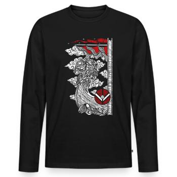 Navire viking Viking Captain Warrior Boat - T-shirt manches longues Premium bio Homme - noir - Devant - Nico (187cm)