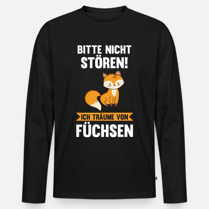 Fuchs - Männer Premium Bio Langarmshirt - Schwarz