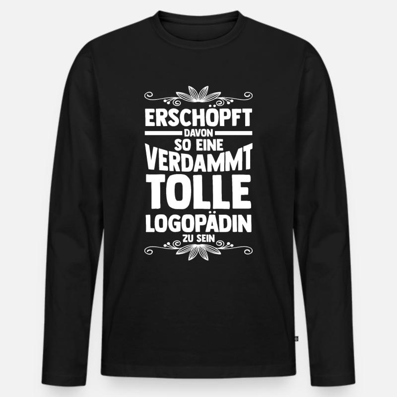 Logopädie Logopädin - Männer Premium Bio Langarmshirt - Schwarz