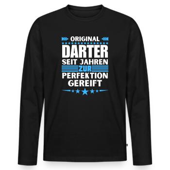 Darter matured to perfection - Men's Premium Organic Long Sleeve Shirt - black - Front - Nico (187cm)
