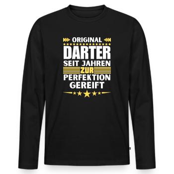 Darter matured to perfection - Men's Premium Organic Long Sleeve Shirt - black - Front - Nico (187cm)