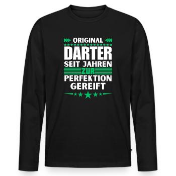 Darter matured to perfection - Men's Premium Organic Long Sleeve Shirt - black - Front - Nico (187cm)