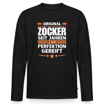 Gamblers matured to perfection - Men's Premium Organic Long Sleeve Shirt - black - Front - Nico (187cm)
