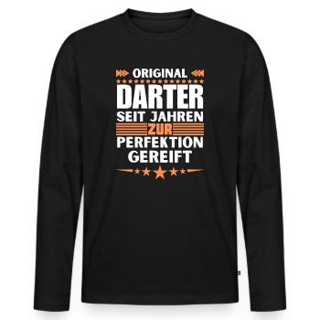 Darter matured to perfection - Men's Premium Organic Long Sleeve Shirt - black - Front - Nico (187cm)