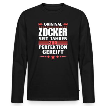 Gamblers matured to perfection - Men's Premium Organic Long Sleeve Shirt - black - Front - Nico (187cm)