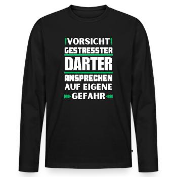Ne parlez pas à un dard stressé ! - T-shirt manches longues Premium bio Homme - noir - Devant - Nico (187cm)