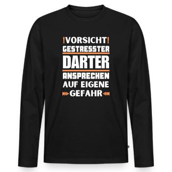 Ne parlez pas à un dard stressé ! - T-shirt manches longues Premium bio Homme - noir - Devant - Nico (187cm)