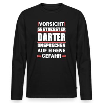 Ne parlez pas à un dard stressé ! - T-shirt manches longues Premium bio Homme - noir - Devant - Nico (187cm)