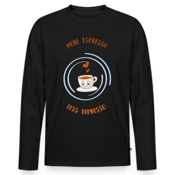 Espresso, Coffee, Coffee, Latte, Gift Idea, Fun - Men's Premium Organic Long Sleeve Shirt - black - Front - Nico (187cm)