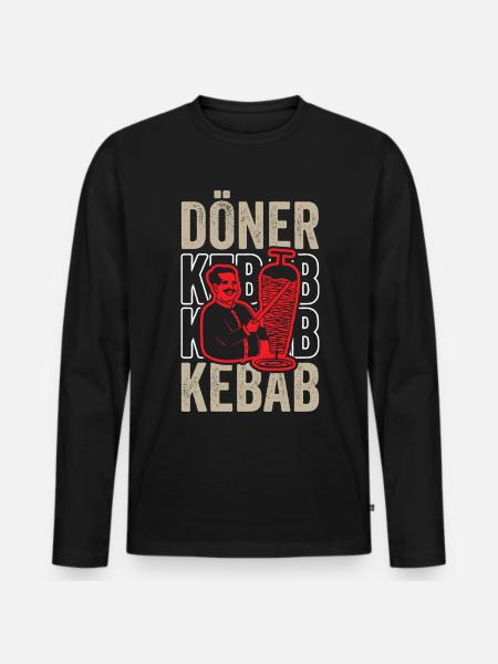 Döner Kebap - Männer Premium Bio Langarmshirt - Schwarz