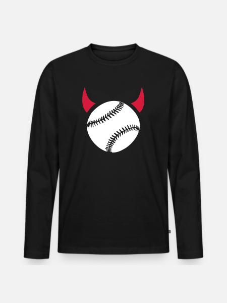Baseball - Männer Premium Bio Langarmshirt - Schwarz