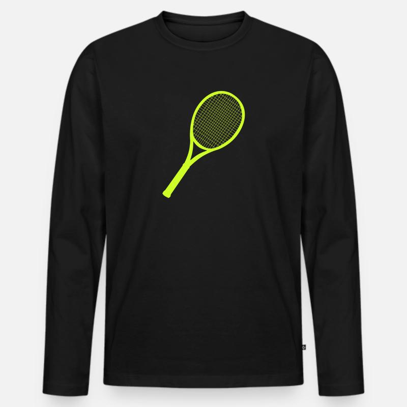 Tennisschläger - Männer Premium Bio Langarmshirt - Schwarz