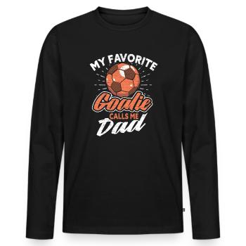 Fußballer Fußball Papa - Männer Premium Bio Langarmshirt - Schwarz - Vorne - Nico (187cm)